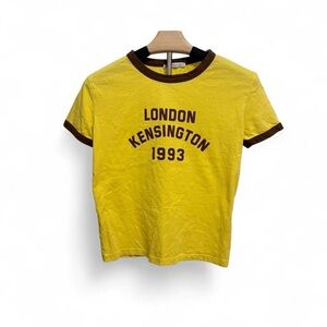 Zara Women’s Yellow Tee with London Kensington Print